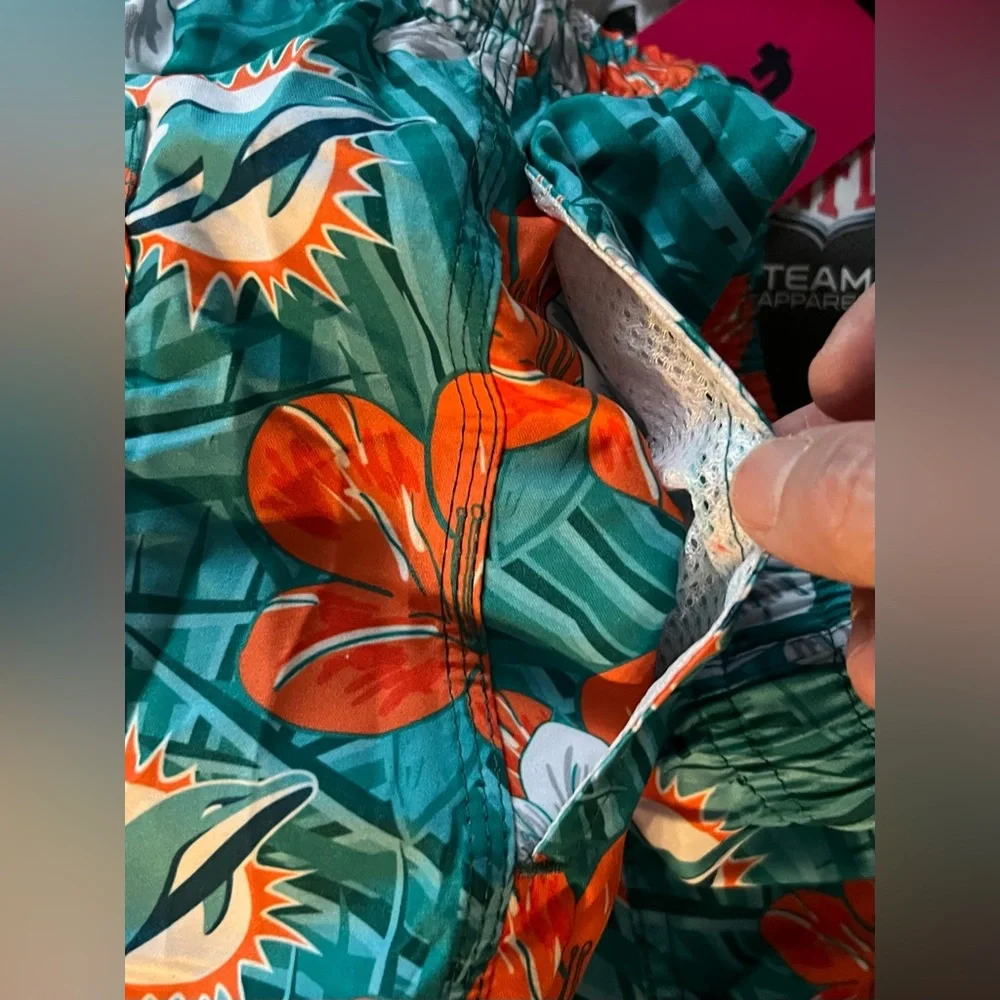 NWT Miami Dolphins Swim Trunks Medium